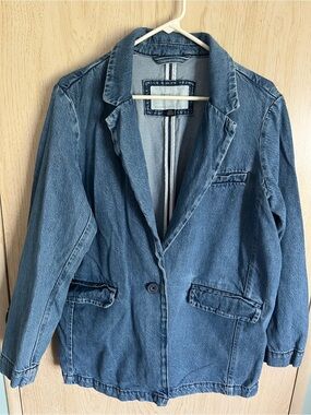 American Eagle Denim Jean Jacket Over Chore Coat Blazer Sz Large
